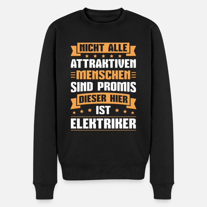 Elektriker Handwerker Elektrikermeister - Männer Premium Bio Pullover - Schwarz