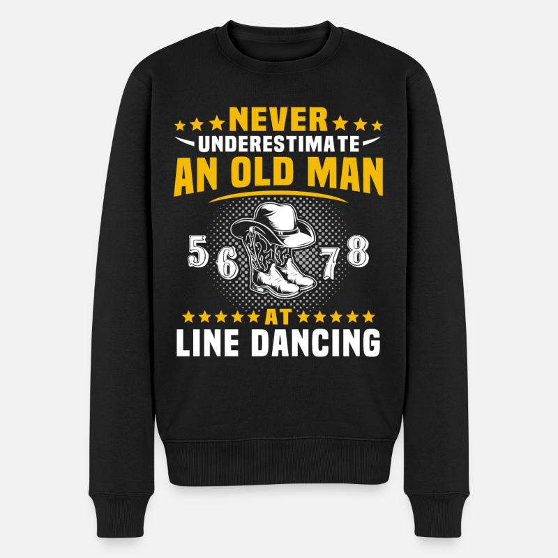 Underestimate Line Dance Man - Men's Premium Organic Jumper - black