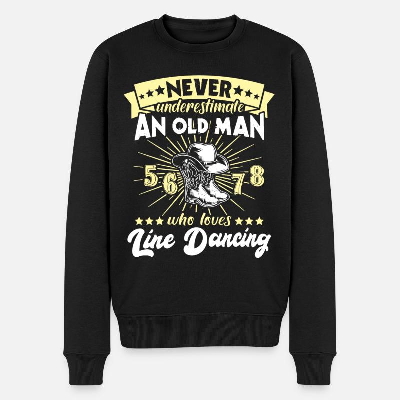 Underestimated Line Dance Man - Men's Premium Organic Jumper - black