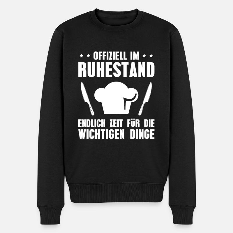 Rente Koch im Ruhestand Kochen Rentner Geschenk - Männer Premium Bio Pullover - Schwarz