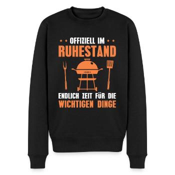 Rentner Grillen Ruhestand Rente - Männer Premium Bio Pullover - Schwarz - Vorne - Nico (187cm)