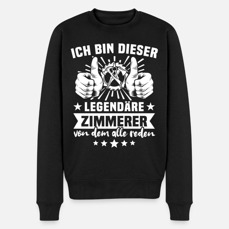 Zimmermann Zimmerer - Männer Premium Bio Pullover - Schwarz