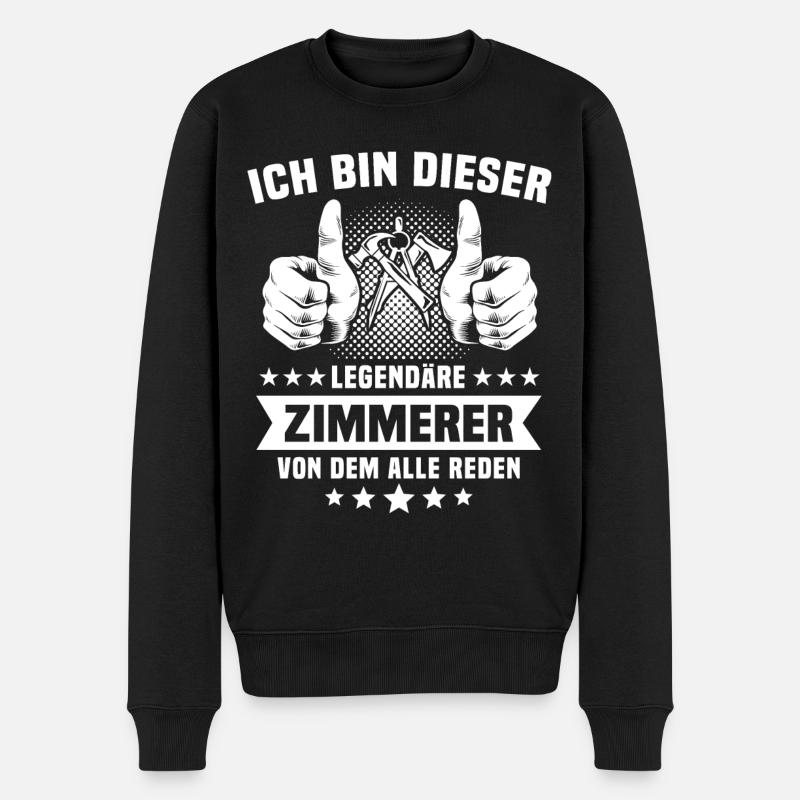 Zimmermann Zimmerer - Männer Premium Bio Pullover - Schwarz