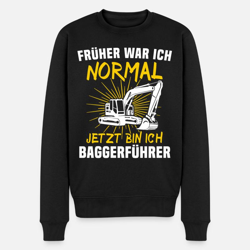 Baggerfahrer Bagger Fahren - Männer Premium Bio Pullover - Schwarz