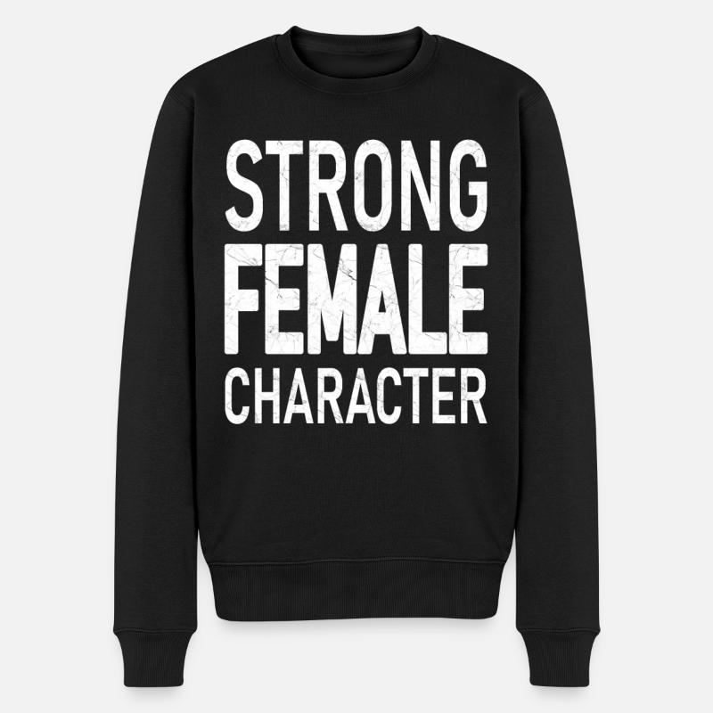 Caractère féminin fort - Pull Premium bio Homme - noir