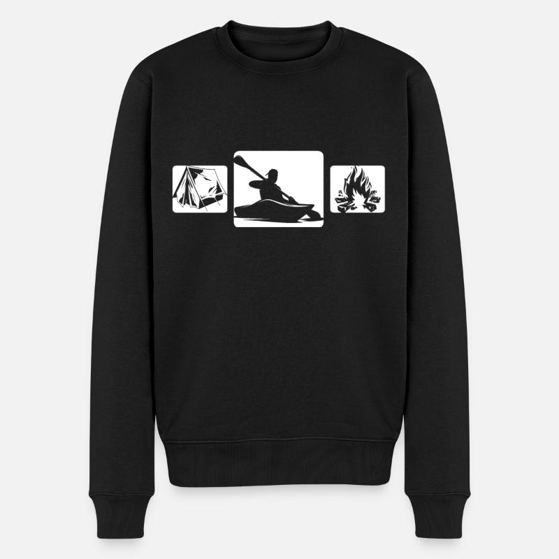 Kayaker Kayak Kayaking - Männer Premium Bio Pullover - Schwarz