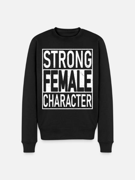 Strong Female Character - Men's Premium Organic Jumper - black