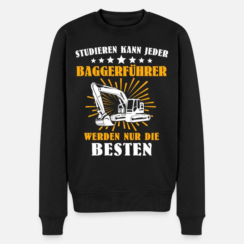 Baggerfuehrer Baggerfahrer - Männer Premium Bio Pullover - Schwarz