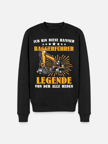 Baggerfuehrer Baggerfahrer - Männer Premium Bio Pullover - Schwarz