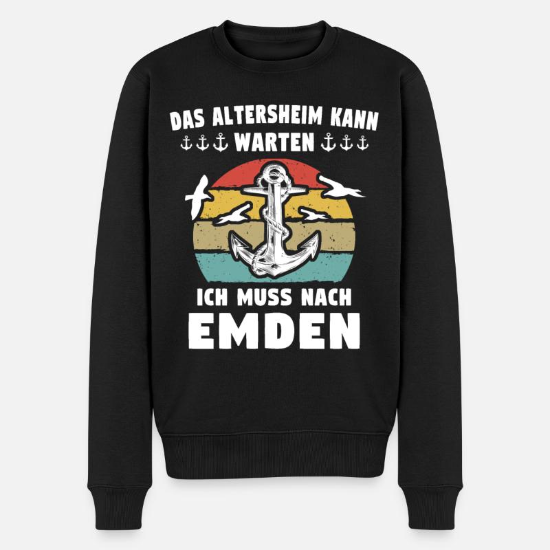 Emdener Urlaub Emden - Männer Premium Bio Pullover - Schwarz