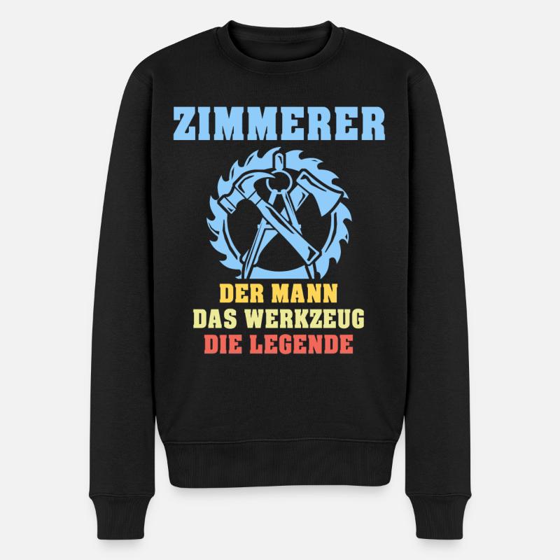 Zimmermann Zimmern Zimmerer - Männer Premium Bio Pullover - Schwarz