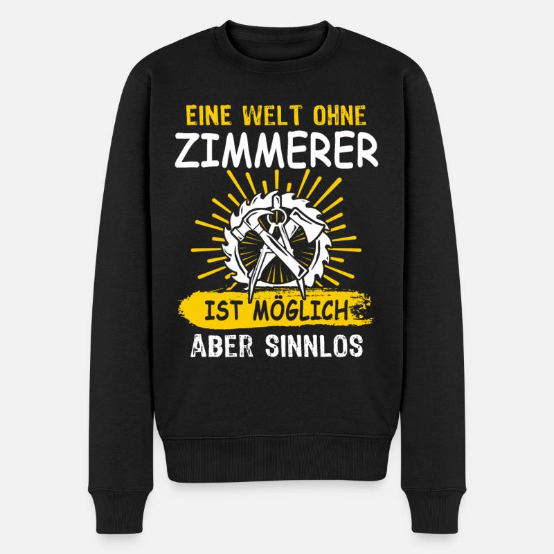 Zimmermann Zimmern Zimmerer - Männer Premium Bio Pullover - Schwarz