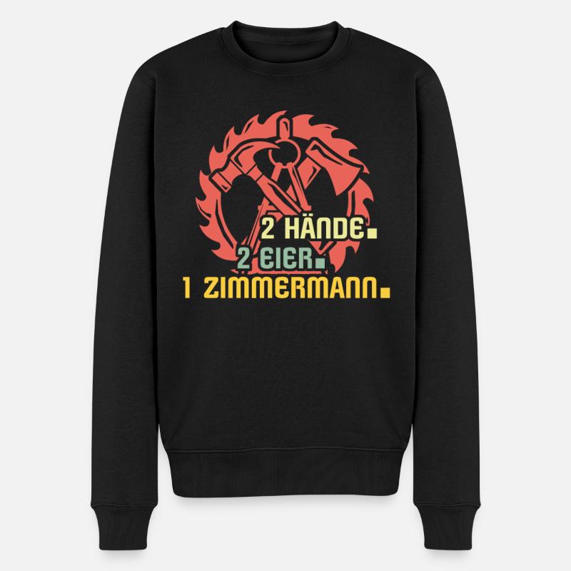 Zimmermann Zimmern Zimmerer - Männer Premium Bio Pullover - Schwarz