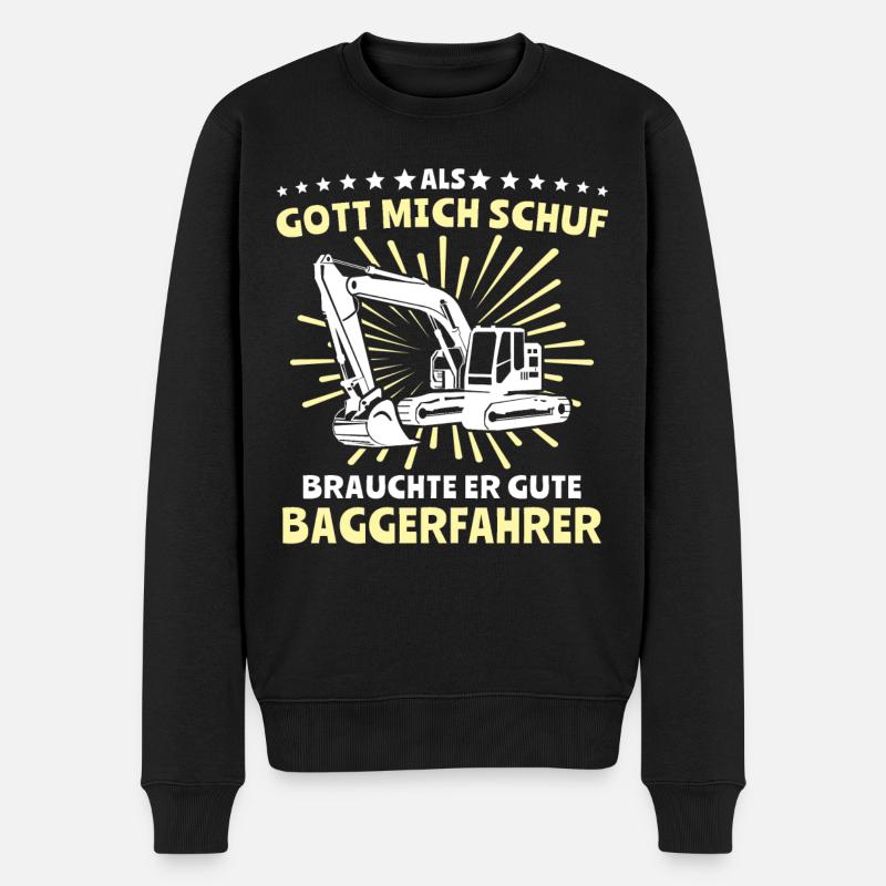 Baggerfuehrer Baggerfahrer - Männer Premium Bio Pullover - Schwarz