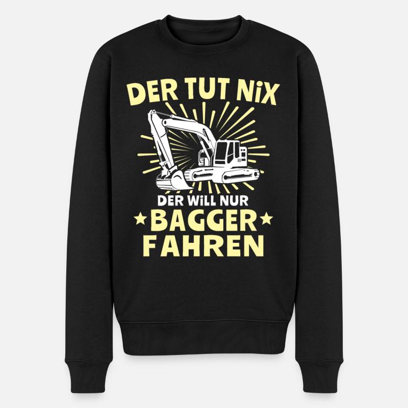 Baggerfuehrer Baggerfahrer - Männer Premium Bio Pullover - Schwarz
