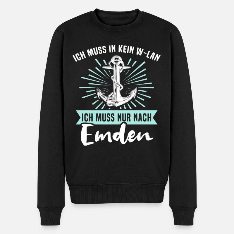 Emden Nordsee Emdener - Männer Premium Bio Pullover - Schwarz
