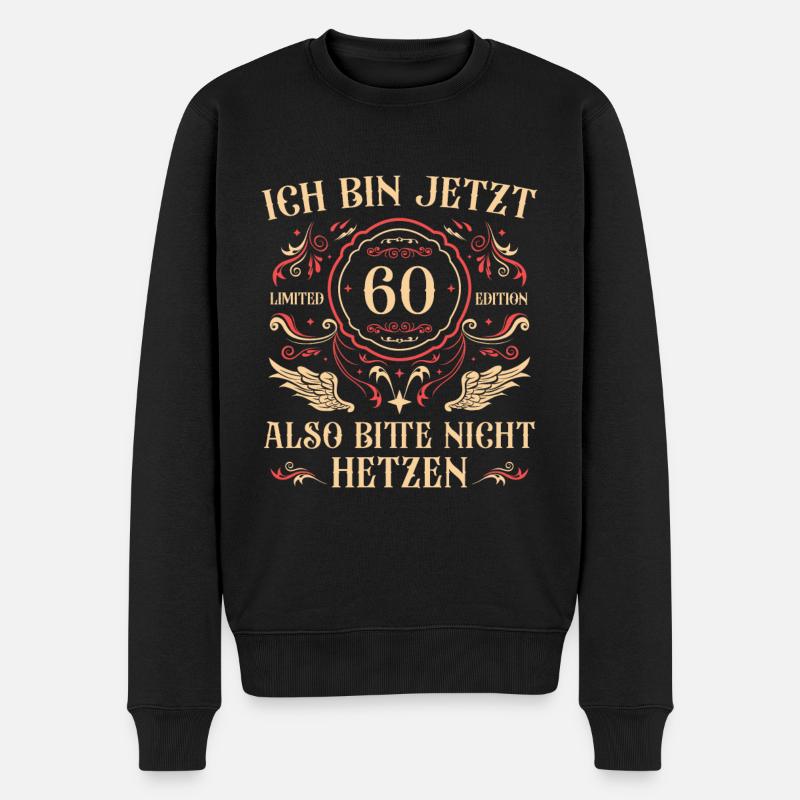 60er Papa 60 Jahre alt 60. Geburtstag Geschenk - Männer Premium Bio Pullover - Schwarz
