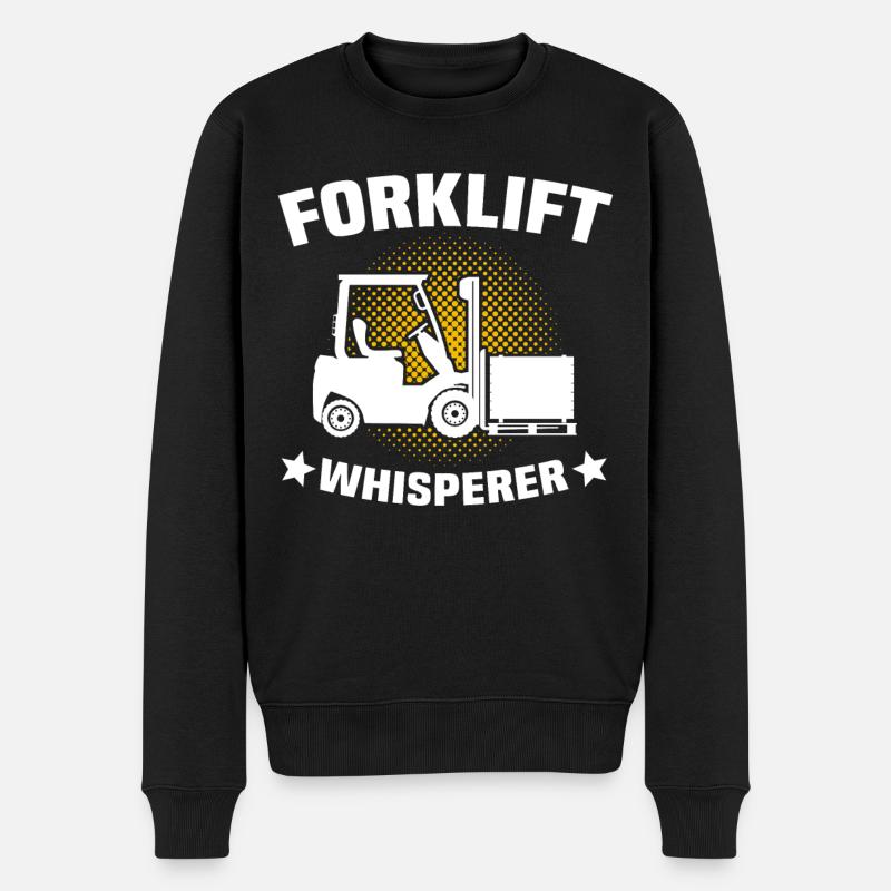 Stapler Flüsterer Staplerfahrer - Männer Premium Bio Pullover - Schwarz