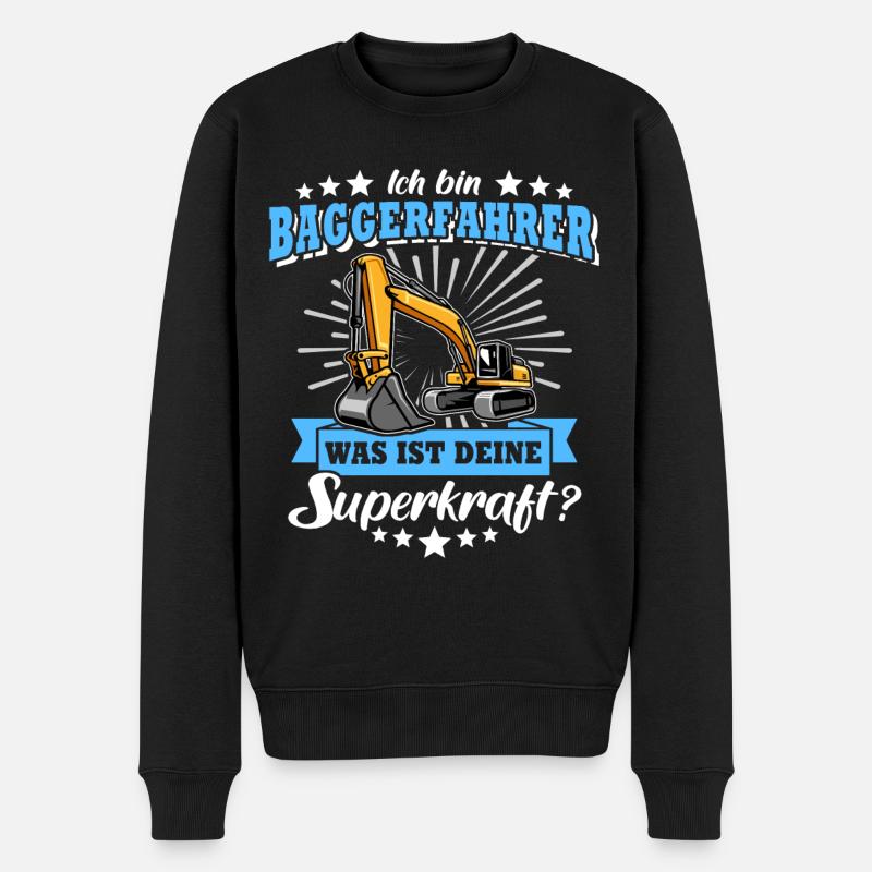 Baggerführer Bagger Baggerfahrer - Männer Premium Bio Pullover - Schwarz