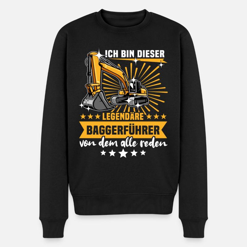 Baggerfuehrer Baggerfahrer - Männer Premium Bio Pullover - Schwarz
