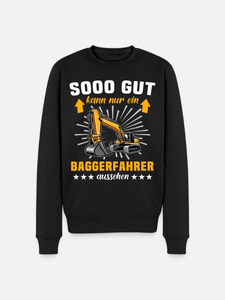 Baggerfahrer Bagger - Männer Premium Bio Pullover - Schwarz
