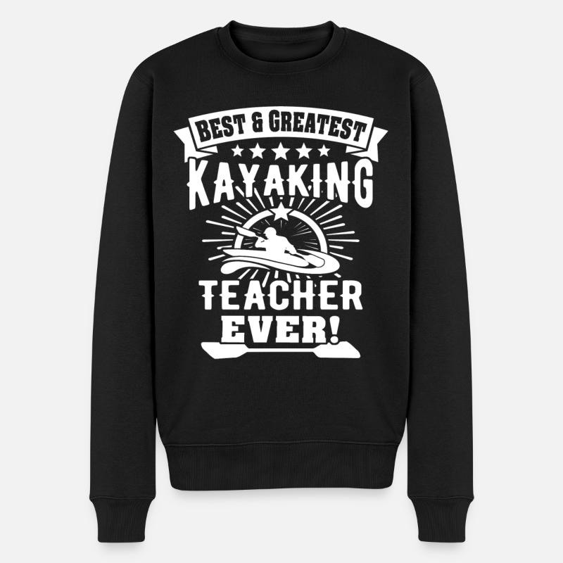 Kayaker Kayaking - Männer Premium Bio Pullover - Schwarz