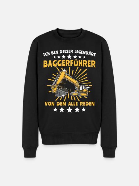 Baggerführer Baggerfahrer - Männer Premium Bio Pullover - Schwarz