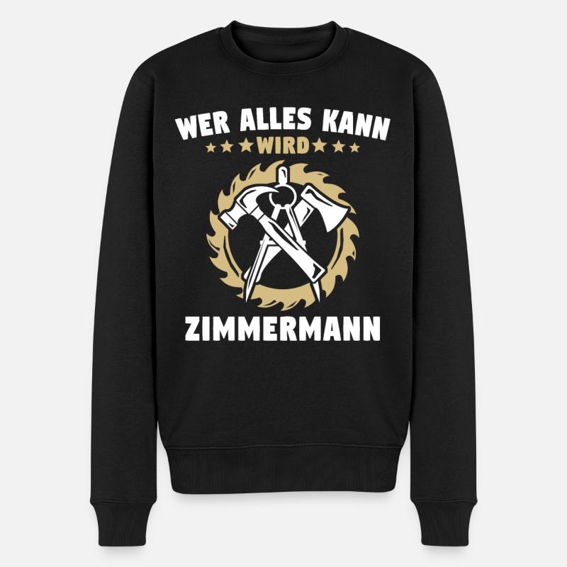 Zimmermann Zimmerer - Männer Premium Bio Pullover - Schwarz