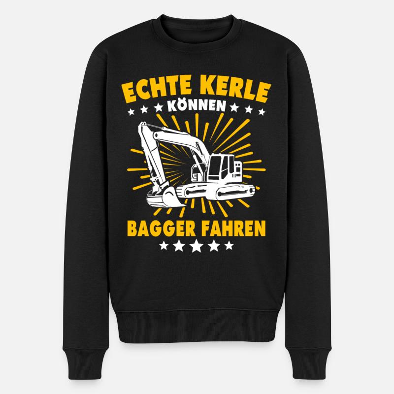 Baggerführer Bagger Baggerfahrer - Männer Premium Bio Pullover - Schwarz
