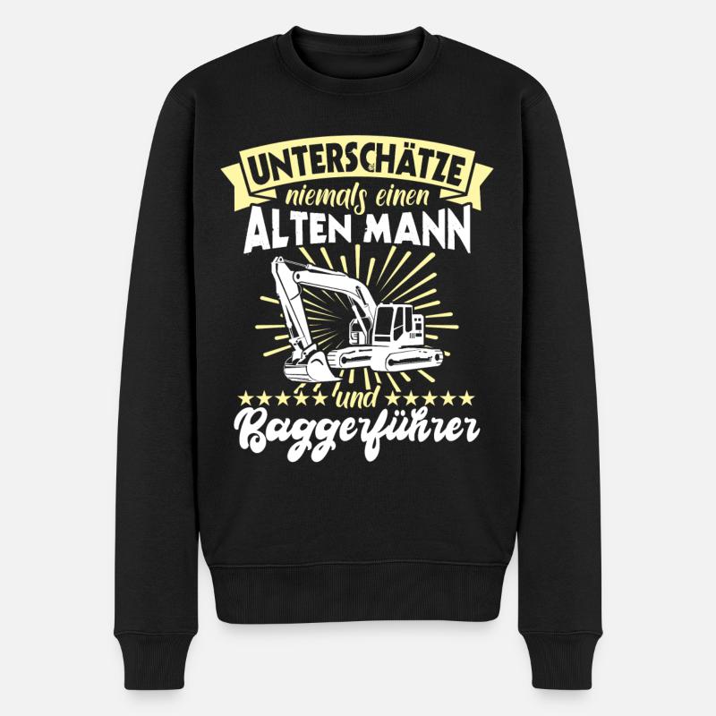 Baggerführer Bagger Baggerfahrer - Männer Premium Bio Pullover - Schwarz