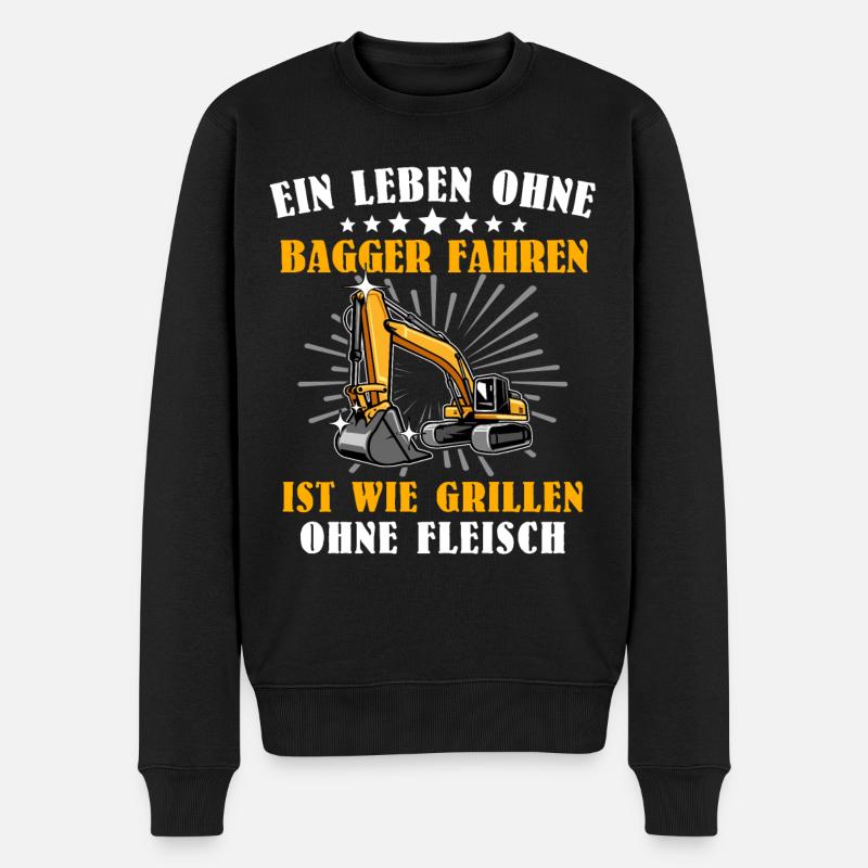 Bagger Baggerfahrer - Männer Premium Bio Pullover - Schwarz