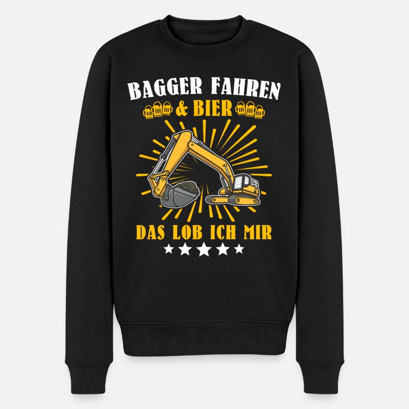Baggerfahrer Bagger - Männer Premium Bio Pullover - Schwarz