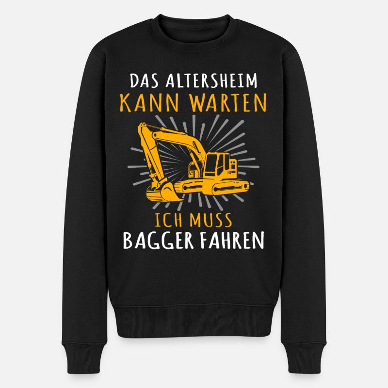Baggerfahrer Bagger - Männer Premium Bio Pullover - Schwarz