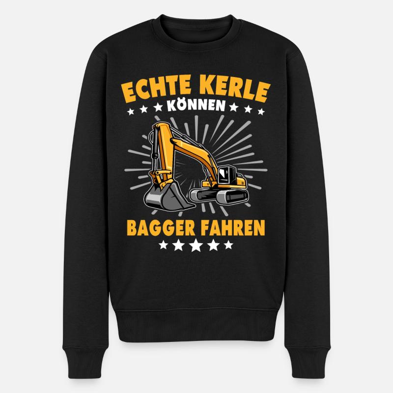 Baggerfahrer Bagger - Männer Premium Bio Pullover - Schwarz