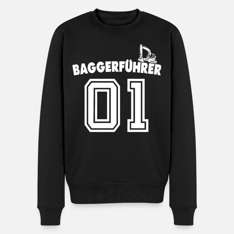 Baggerfahrer Bagger - Männer Premium Bio Pullover - Schwarz
