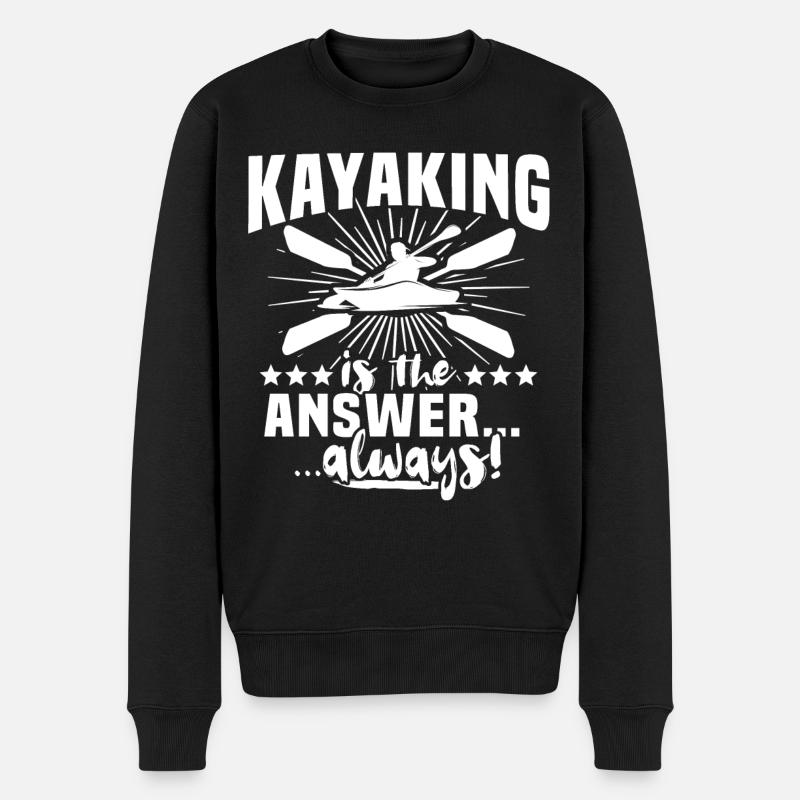 Kayaking Kayaker Kayak - Männer Premium Bio Pullover - Schwarz