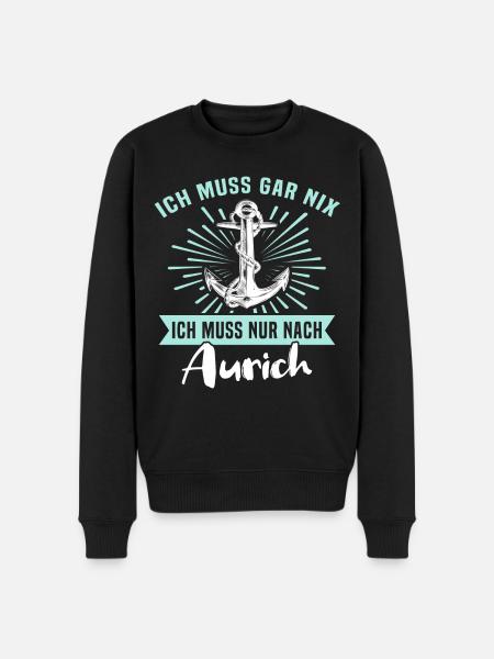 Auricher Sprüche Aurich - Männer Premium Bio Pullover - Schwarz