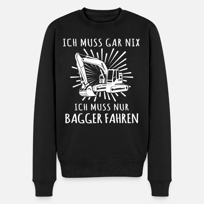 Baggerfuehrer Baggerfahrer - Männer Premium Bio Pullover - Schwarz