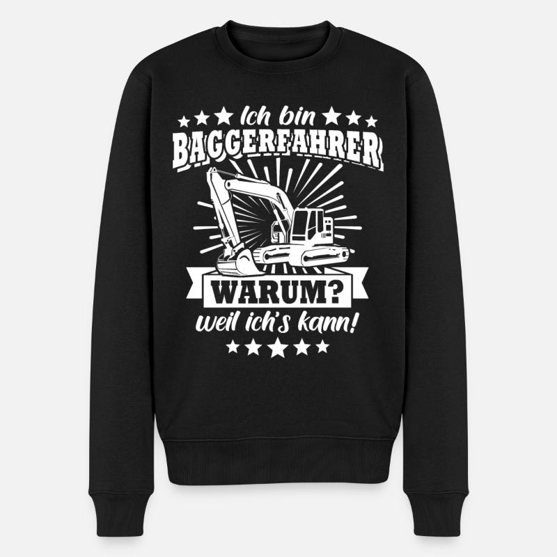 Baggerfuehrer Baggerfahrer - Männer Premium Bio Pullover - Schwarz