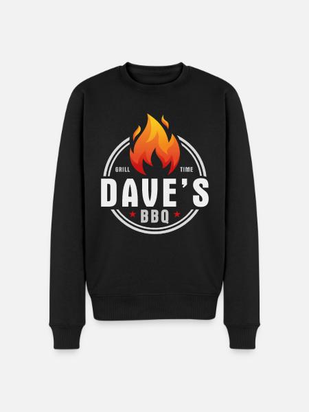 Daves BBQ - Men's Premium Organic Jumper - black