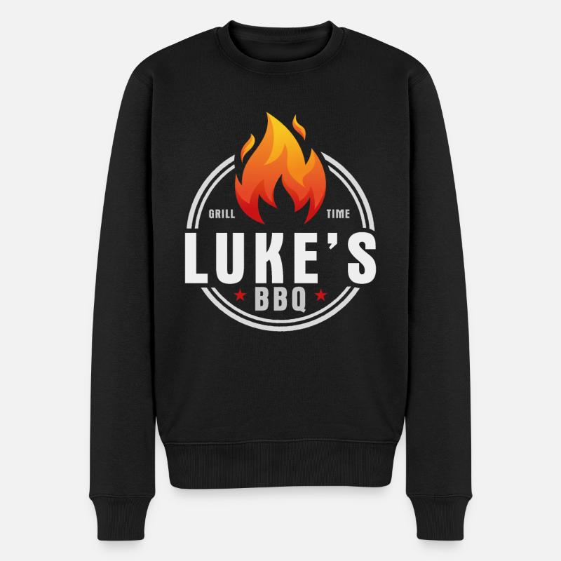 Lukes BBQ - Pull Premium bio Homme - noir
