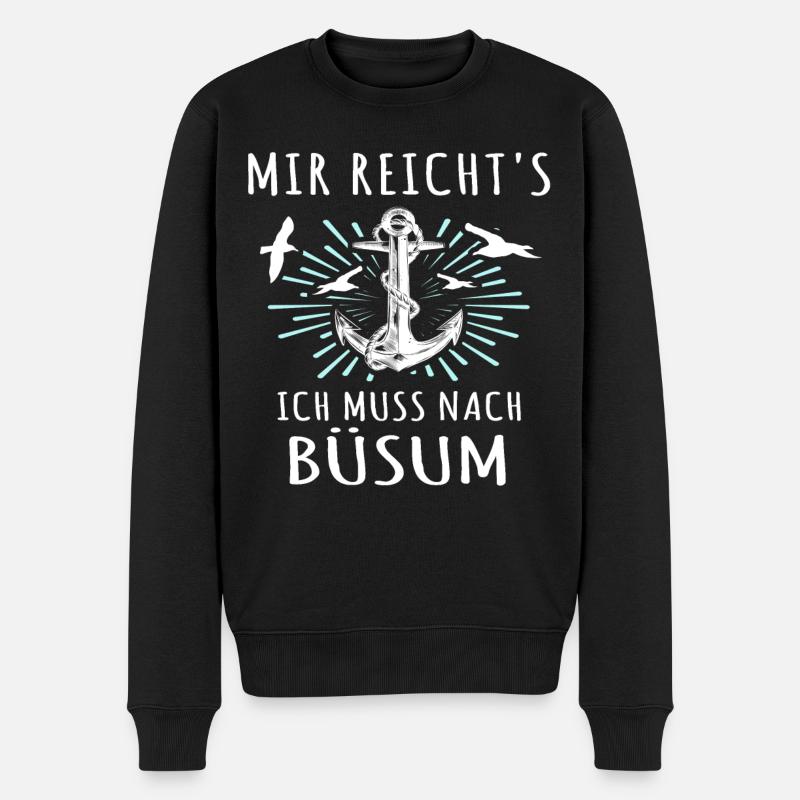 Büsum Sprüche Büsumer - Männer Premium Bio Pullover - Schwarz