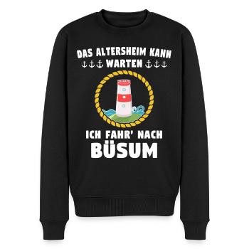 Büsum Sprüche Büsumer Spruch - Männer Premium Bio Pullover - Schwarz - Vorne - Nico (187cm)