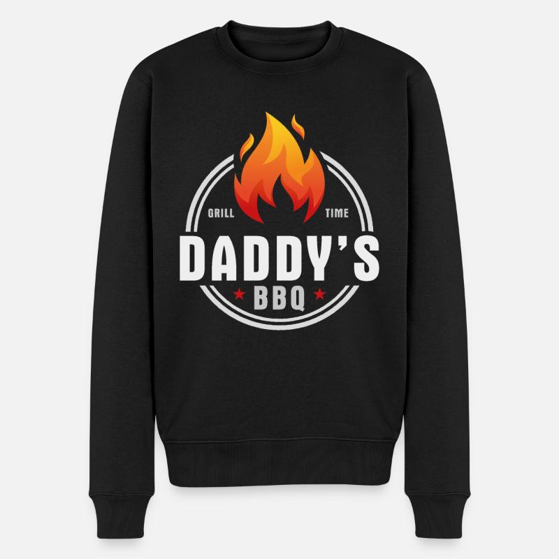 Papas BBQ - Männer Premium Bio Pullover - Schwarz