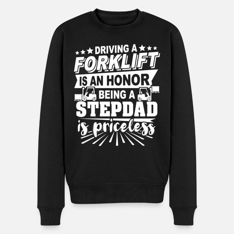 Gabelstapler Stiefpapa Staplerfahrer - Männer Premium Bio Pullover - Schwarz