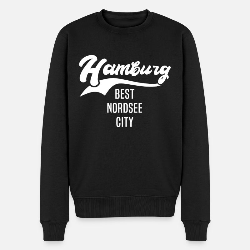 Hamburger Sprüche Hamburg - Männer Premium Bio Pullover - Schwarz
