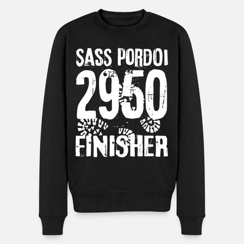 Sass Pordoi Pordoispitze Trentino Sella Dolomiten - Männer Premium Bio Pullover - Schwarz