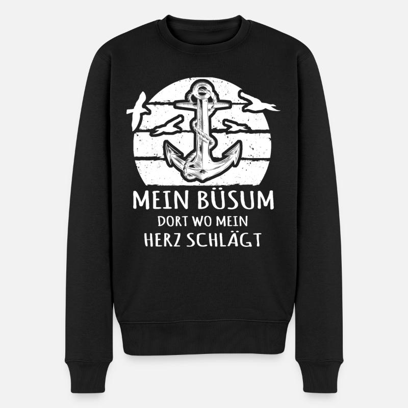 Büsum - Männer Premium Bio Pullover - Schwarz