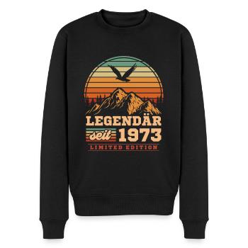 Legendär seit 1973 Jahrgang 50. Geburtstag - Männer Premium Bio Pullover - Schwarz - Vorne - Nico (187cm)