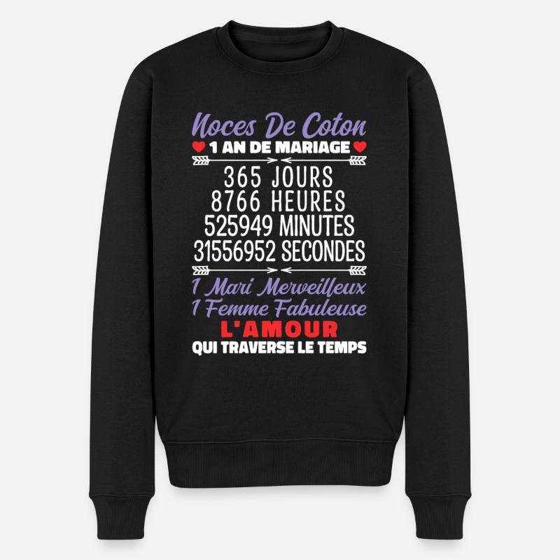 Noces de Coton - Pull Premium bio Homme - noir